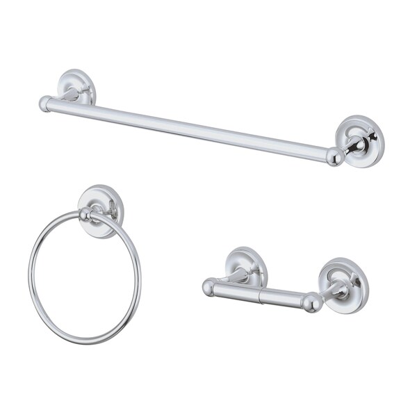 Victorian 3-Piece Bathroom Accessory Set, Chrome